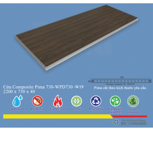 Phôi cửa Pima 73022 phủ vân gỗ W19