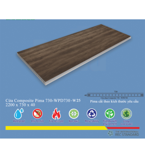 Phôi cửa Pima 73022 phủ vân gỗ w25