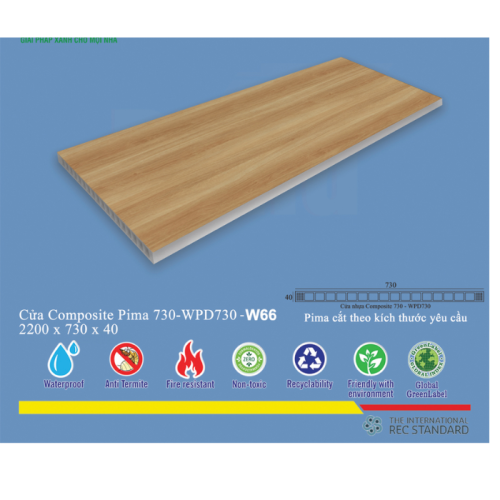 Phôi Cửa Pima 73022 phủ vân gỗ W66