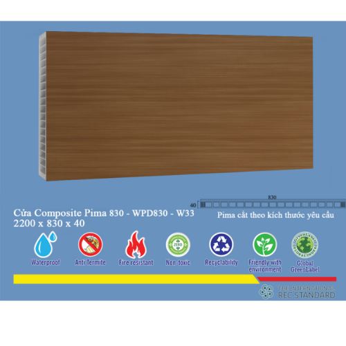  Phôi cửa Pima 83022 phủ vân gỗ W33