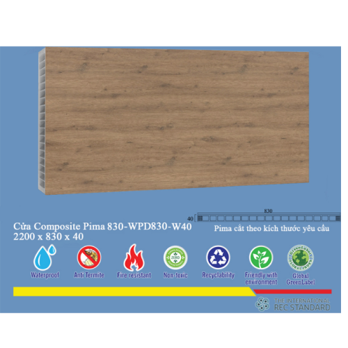 Phôi cửa Pima 83022 phủ vân gỗ W40