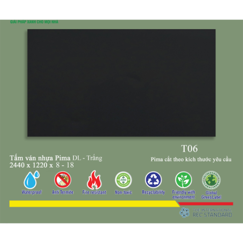 Tấm Pima DL 17mm phủ vân gỗ T06(PE) - 2 mặt