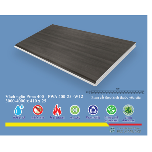 Tấm vách ngăn trang trí pima 40025 (4000) phủ vân W12