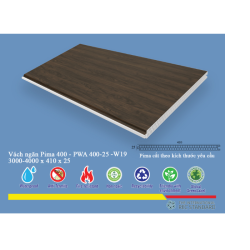 Tấm vách ngăn trang trí Pima 40025 phủ vân gỗ W19