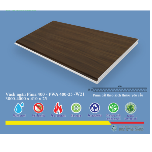 Tấm vách ngăn trang trí Pima 40025 phủ vân gỗ W21