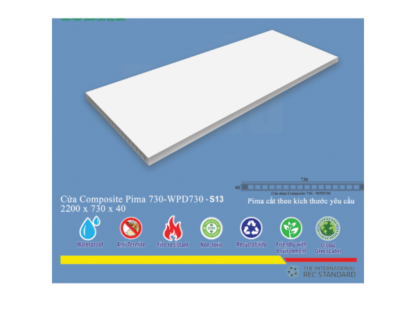 Phôi Cửa Pima 73022 phủ vân gỗ S13