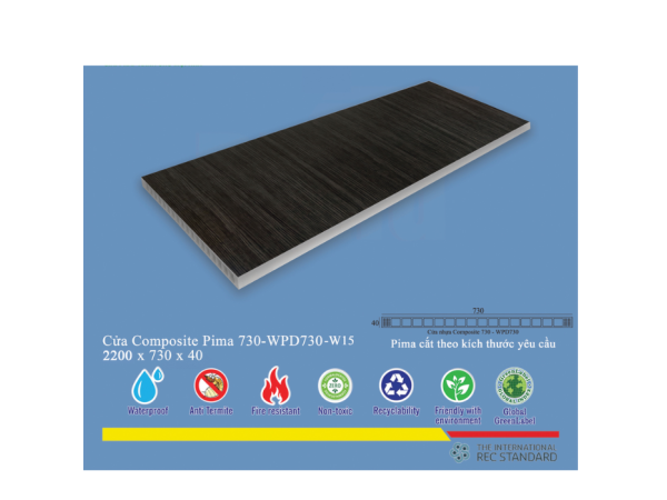 Phôi cửa Pima 73022 phủ vân gỗ W15