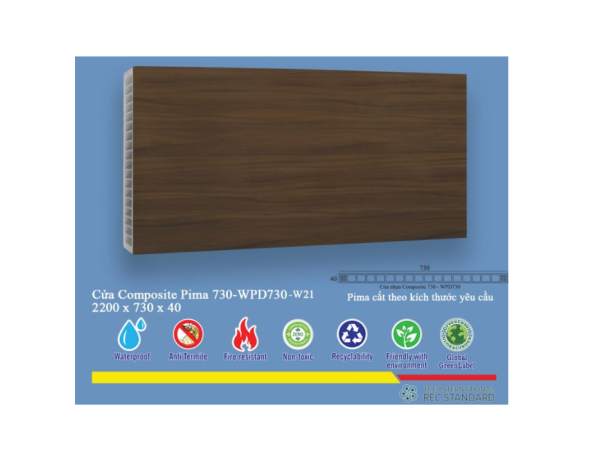 Phôi cửa pima 73022 phủ vân gỗ w21