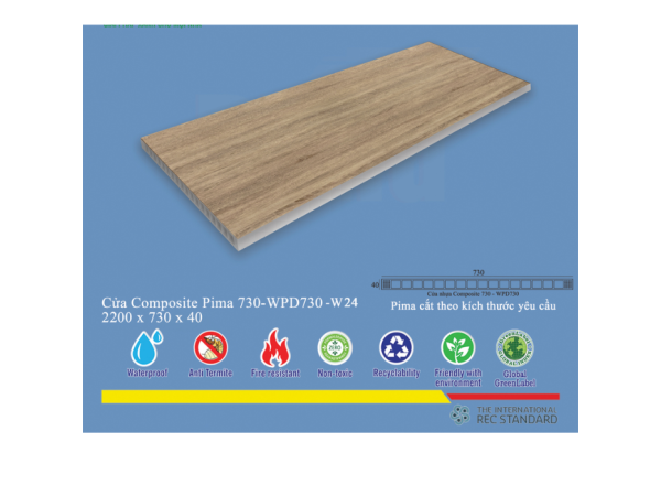 Phôi Cửa Pima 73022 phủ vân gỗ W24