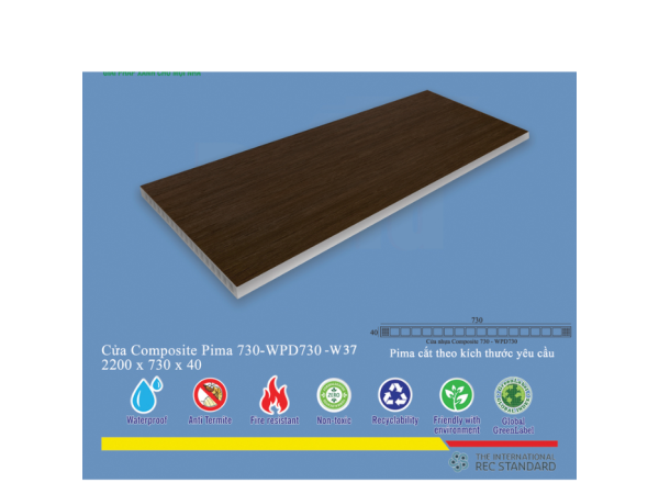 Phôi cửa Pima 73022 phủ vân gỗ W37