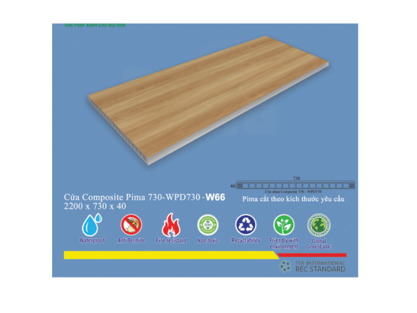 Phôi Cửa Pima 73022 phủ vân gỗ W66