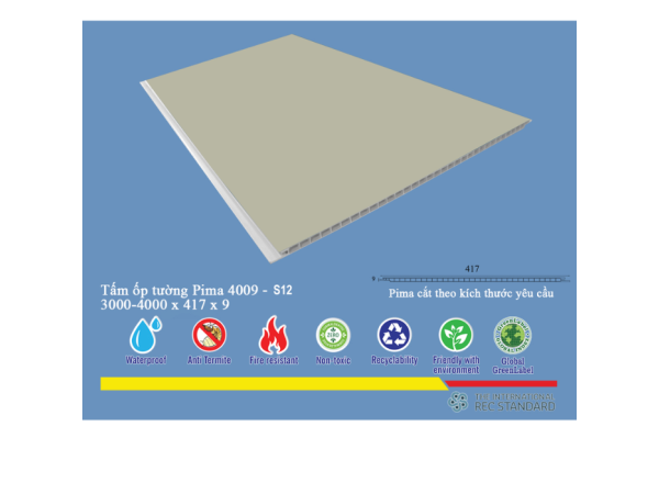 Tấm ốp nano pima ( 3600x400x9) phủ vân S12