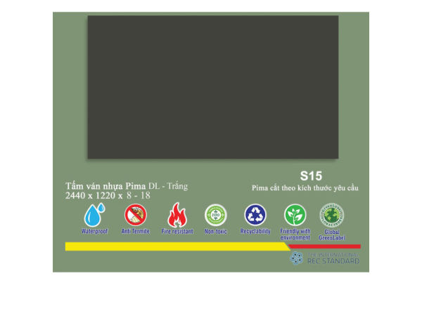  Tấm Pima DL 8mm phủ vân gỗ S15- 1 mặt