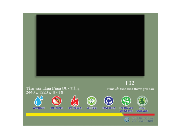 Tấm Pima DL 8mm phủ vân T02 (PE)- 1 mặt