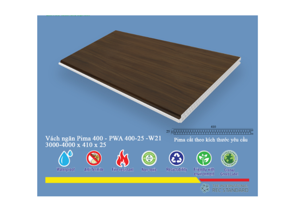 Tấm vách ngăn trang trí Pima 40025 phủ vân gỗ W21