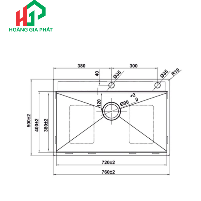 Chậu bếp Inox Hafele 1 HỘC MẠ TITAN 567.24.484