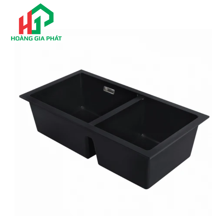 Chậu đôi đá Hafele màu đen 577.25.310
