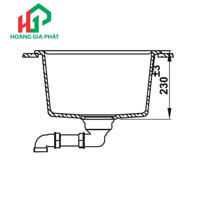 Chậu đôi đá Hafele màu đen 577.25.310