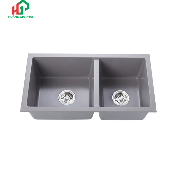 Chậu đôi đá Hafele màu Xám 577.25.510
