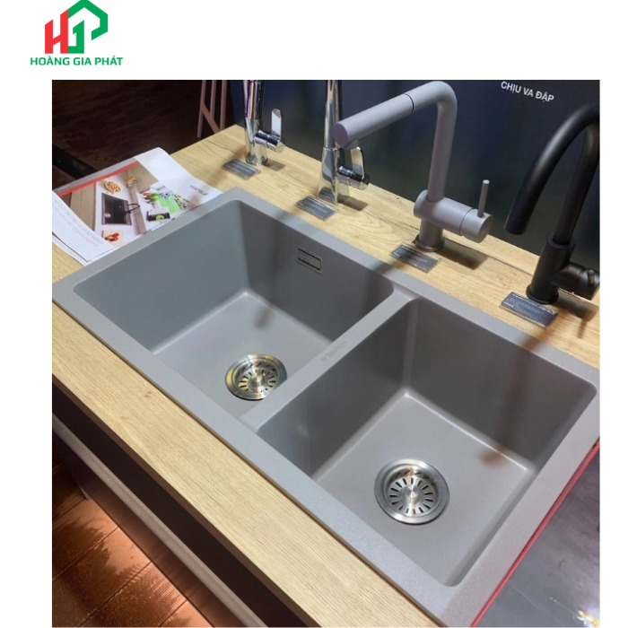 Chậu đôi đá Hafele màu Xám 577.25.510