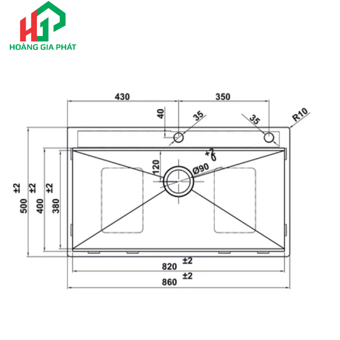 Chậu Inox Hafele 1 Hộc 567.20.637