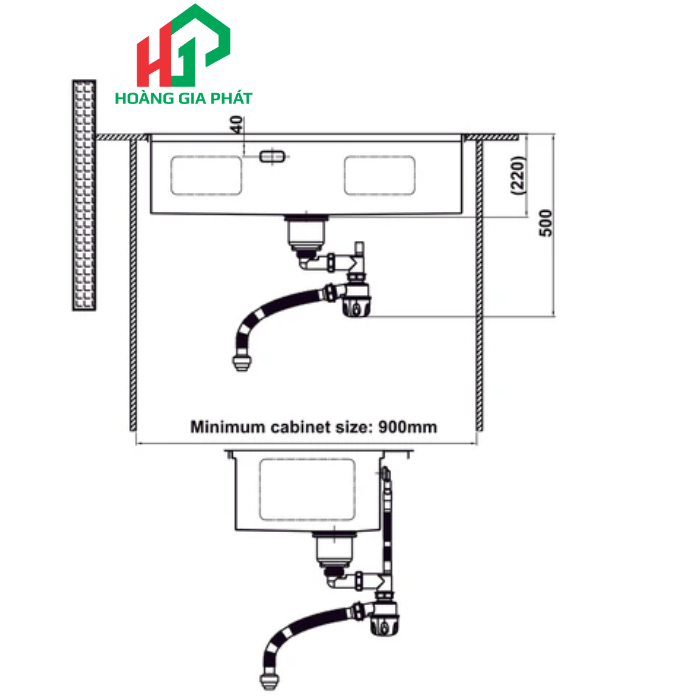 Chậu Inox Hafele 1 Hộc 567.20.637