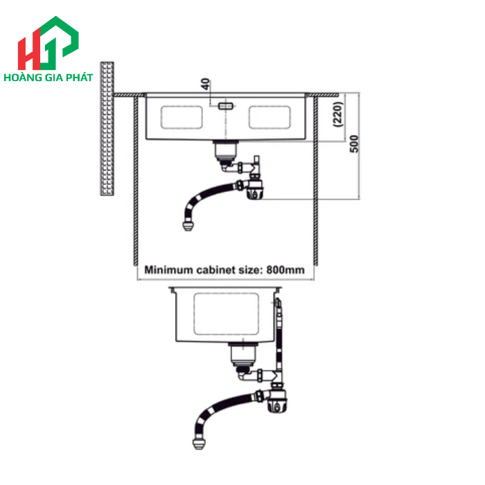 Chậu Inox Hafele 1 HỘC 567.24.467