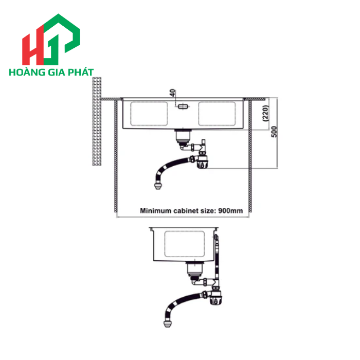 Chậu Inox Hafele 1 HỘC 567.24.477