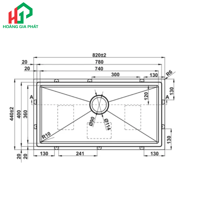 Chậu Inox Hafele 1 hộc 567.94.021