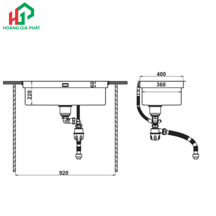 Chậu Inox Hafele 1 hộc 567.94.021