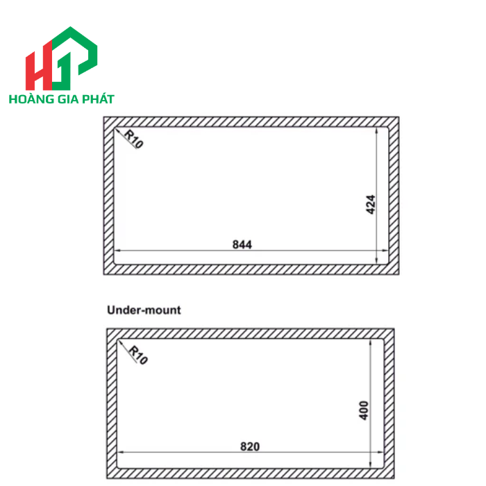 Chậu Inox Hafele 2 hộc 567.94.023