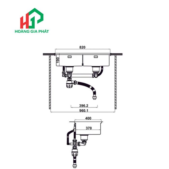 Chậu Inox Hafele 2 HỘC 567.94.024
