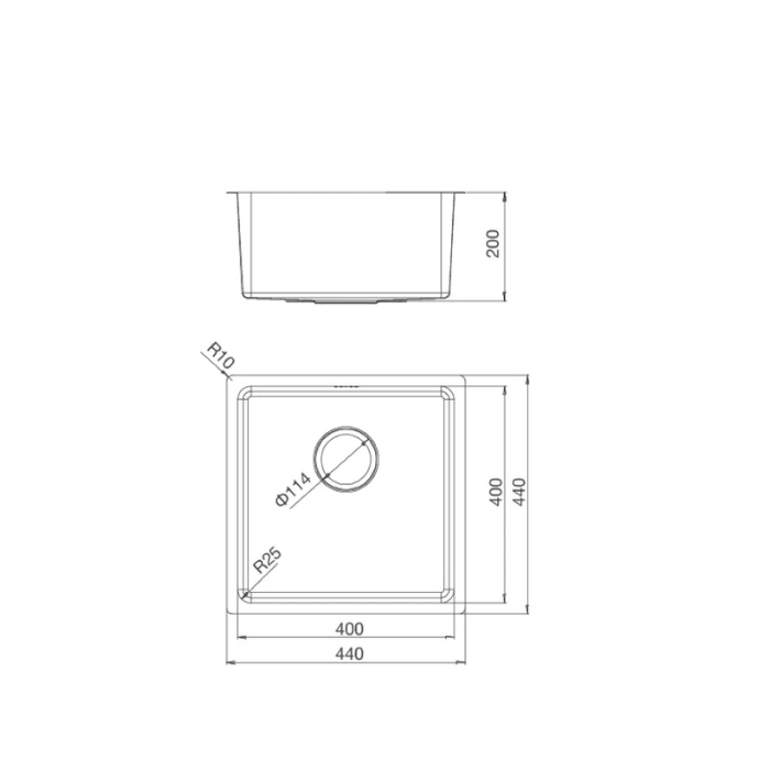 Chậu rửa chén 1 hố  MALLOCA MS 6044