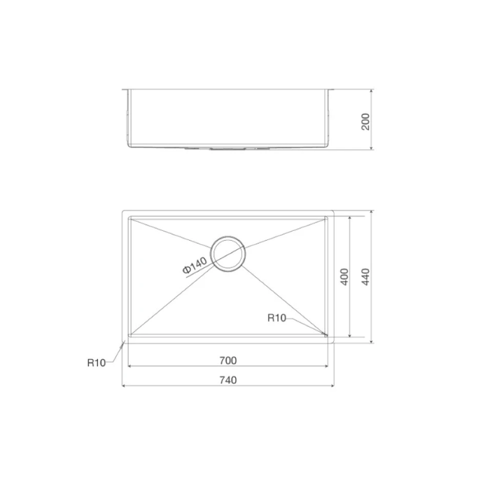 Chậu rửa chén 1 hố MALLOCA MS6074