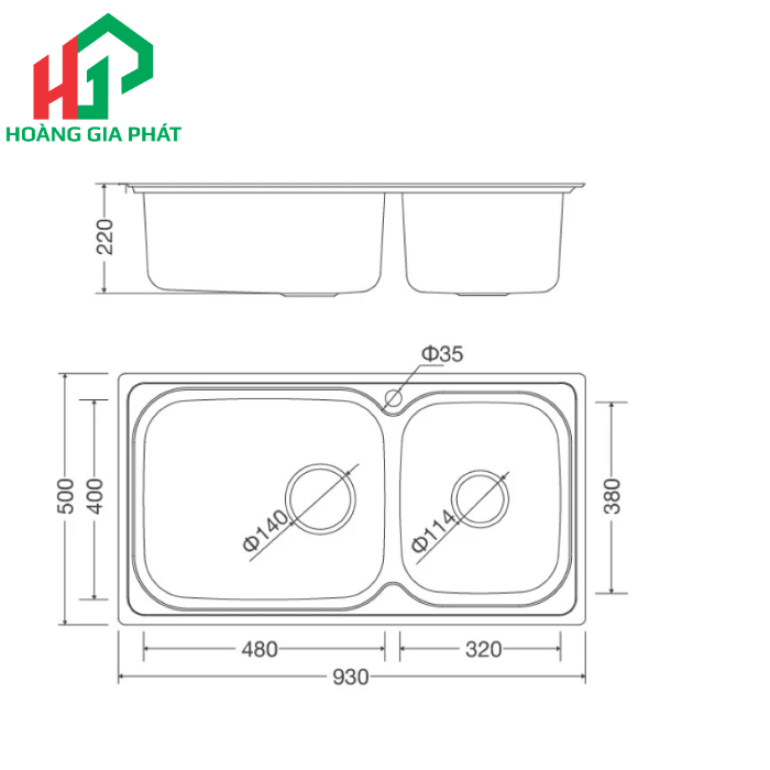Chậu rửa chén 2 hố MALLOCA MS 2025