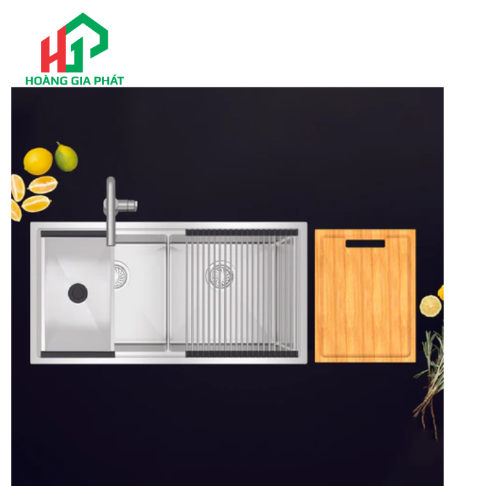  Combo Chậu bếp Hafele 2 hộc kèm phụ kiện 567.94.058