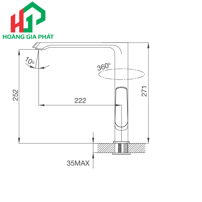  Vòi rửa chén nóng lạnh đồng thau chrome MALLOCA K82C