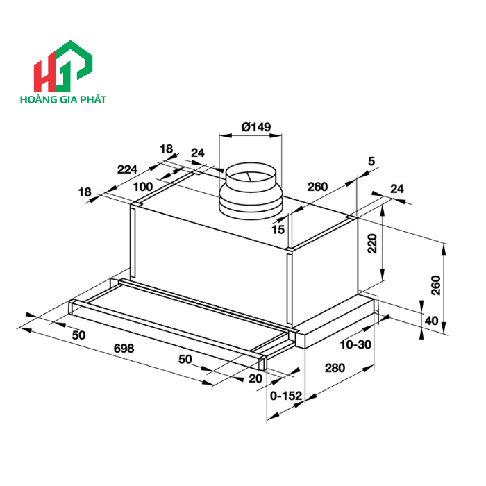 Máy hút mùi âm tủ Hafele Bà Rịa - Vũng Tàu 533.89.021