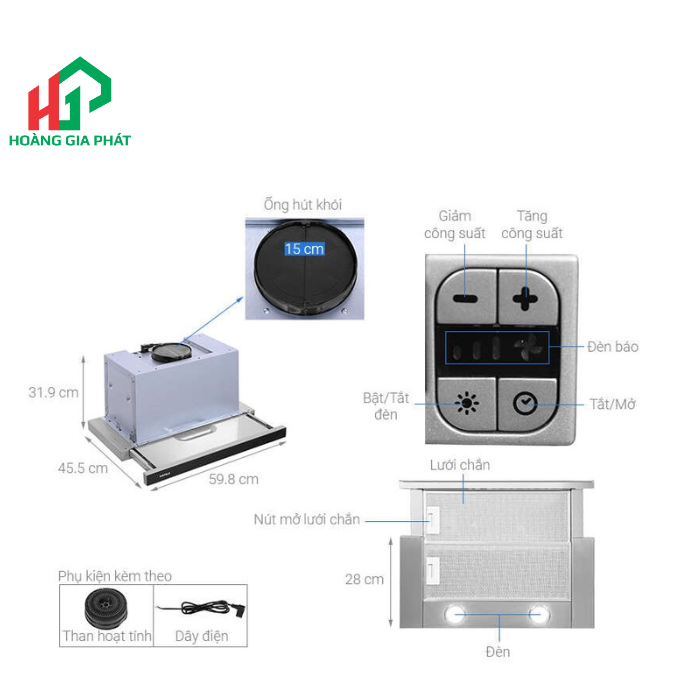 Máy hút mùi âm tủ Hafele 539.81.073 Bà Rịa- Vũng Tàu