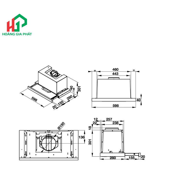 Máy hút mùi âm tủ Hafele 539.81.073 Bà Rịa- Vũng Tàu