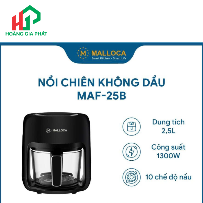 Nồi Chiên không dầu 2.5L MALLOCA MAF-25B