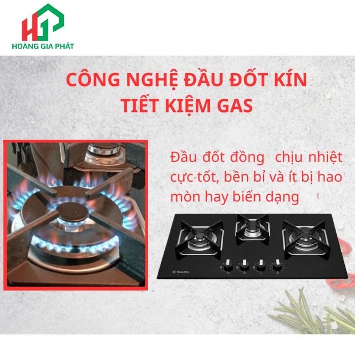 Bếp gas 3 vùng nấu MALLOCA AS 9603B