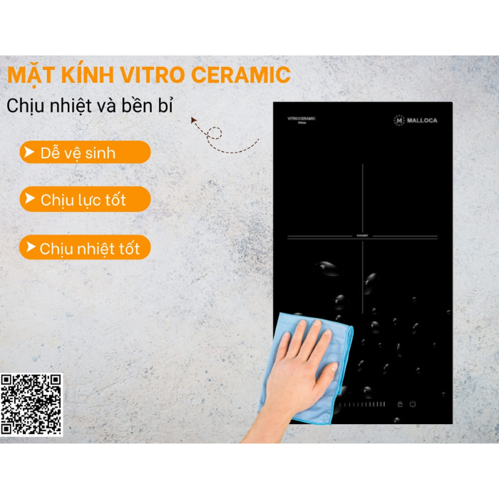 Bếp hồng ngoại domino 1 vùng nấu MALLOCA MDR 301