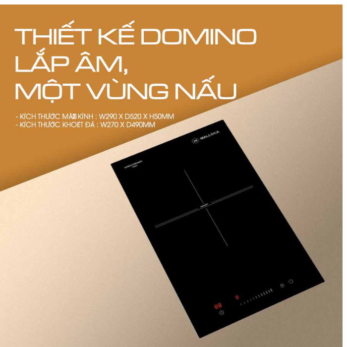 Bếp hồng ngoại domino 1 vùng nấu MALLOCA MDR 301