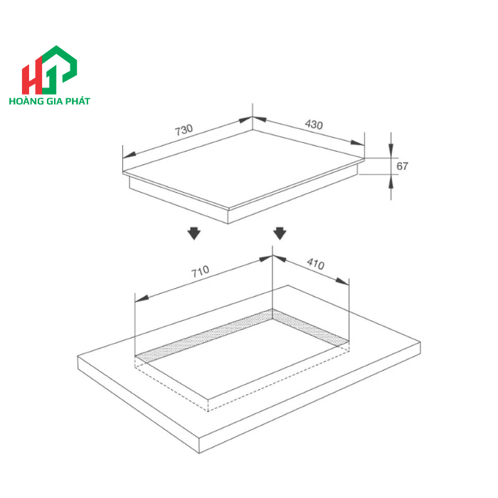 Bếp kính âm 1 điện 1 từ Malloca MH732IRN