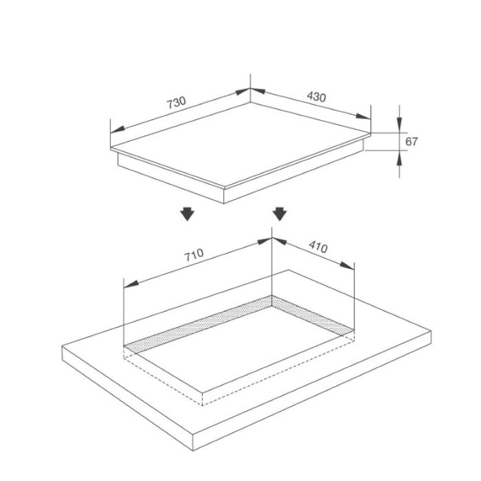 Bếp kính âm 2 từ Malloca MH-732 IN 