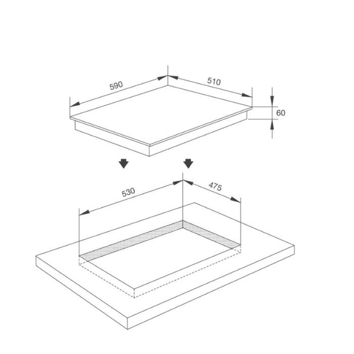 Bếp kính âm 3 từ Malloca MH03IN
