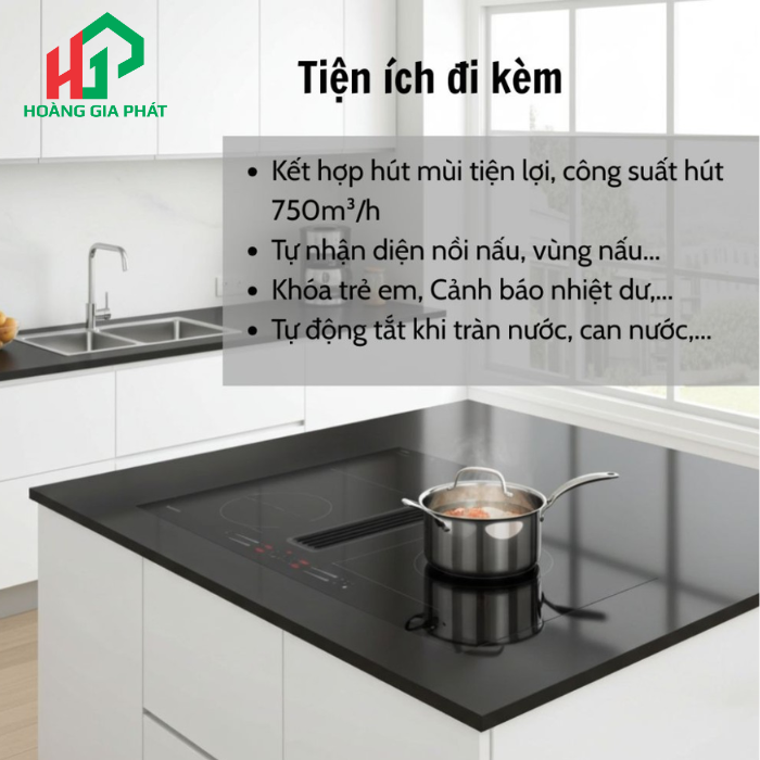Bếp từ kết hợp máy hút 4 vùng nấu MALLOCA HIH860FZ