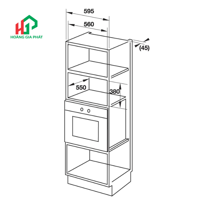 Lò vi sóng kết hợp nướng âm tủ Hafele 538.01.111