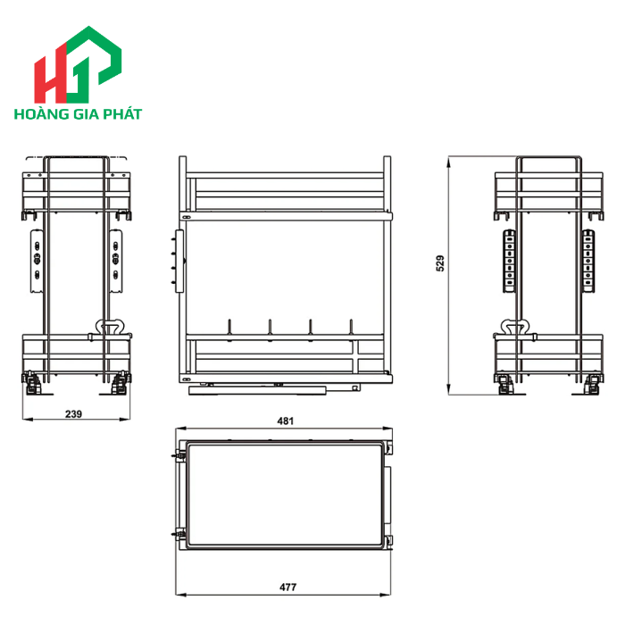 Bộ rổ gia vị Hafele 549.20.823- 300mm
